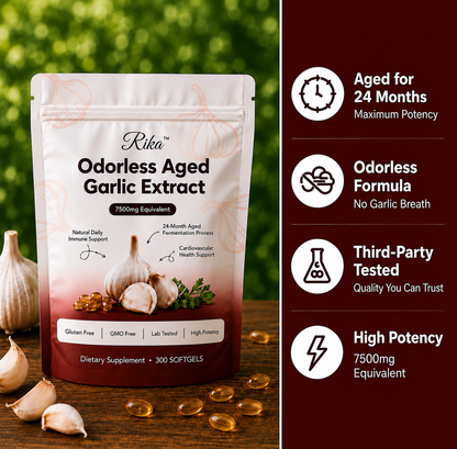 Rika™ Aged Garlic Extract - 7500mg Odorless Softgels