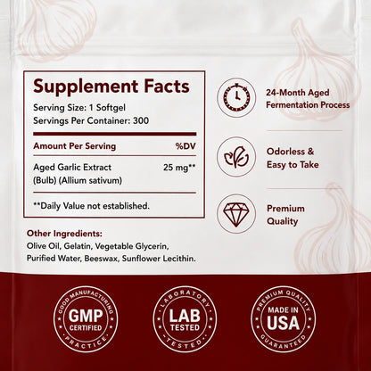 Rika™ Aged Garlic Extract - 7500mg Odorless Softgels
